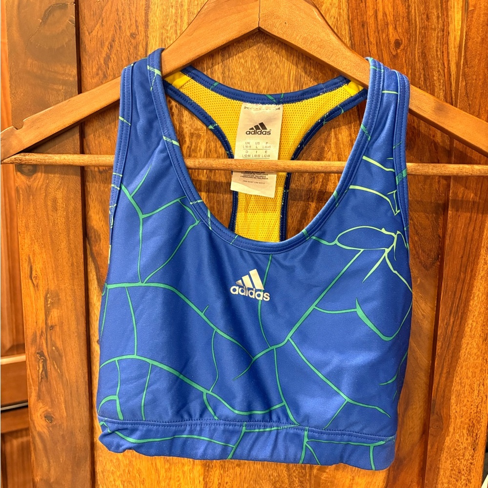 Adidas Women's Blue and Green Sports Bra